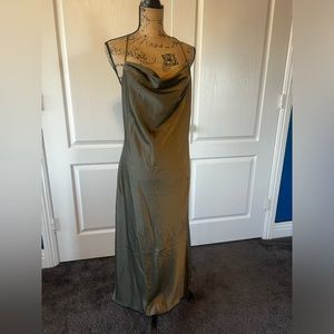 Army green slip dress NWT